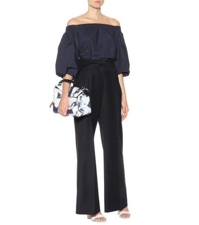 Shop Gabriela Hearst Dora High-waisted Wool Trousers In Blue