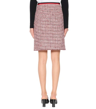 Shop Gucci Striped Cotton And Wool-blend Skirt In Multicoloured
