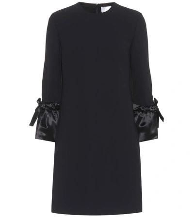 Shop Victoria Victoria Beckham Satin-trimmed Dress In Black