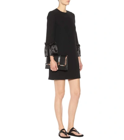 Shop Victoria Victoria Beckham Satin-trimmed Dress In Black