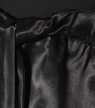 Shop Victoria Victoria Beckham Satin-trimmed Dress In Black