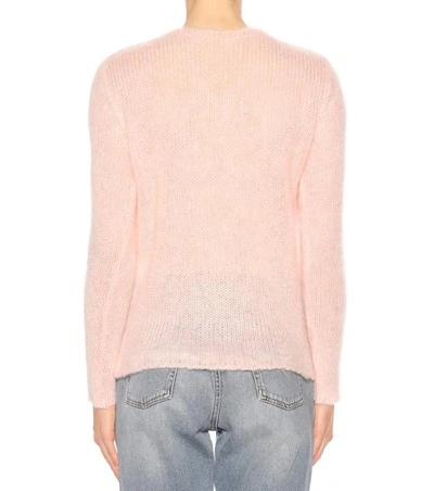 Shop Saint Laurent Mohair-blend Sweater In Pink