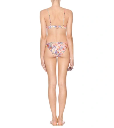 Shop Zimmermann Lovelorn Printed Bikini Top In Multicoloured