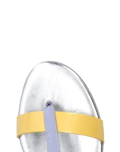Shop Hogan Woman Thong Sandal Yellow Size 5.5 Leather