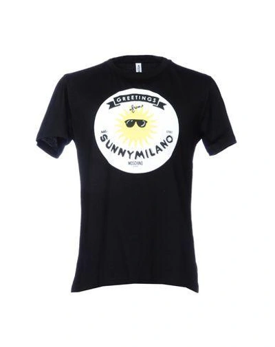 Shop Moschino Swim T-shirts In Black