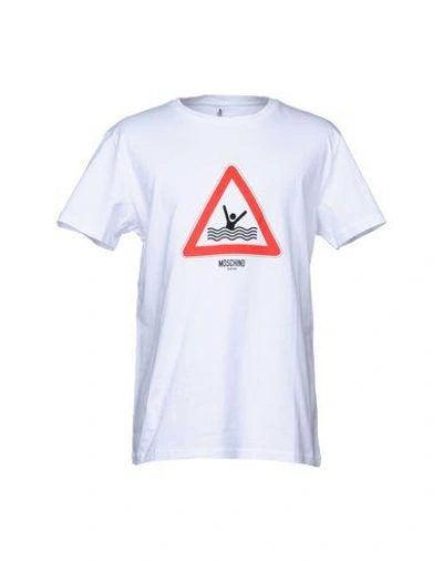 Shop Moschino Swim T-shirt In White