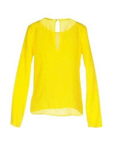 Shop Patrizia Pepe Woman Top Yellow Size 8 Silk