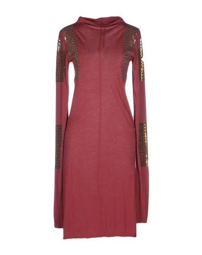 Shop Rick Owens Knee-length Dress In Maroon