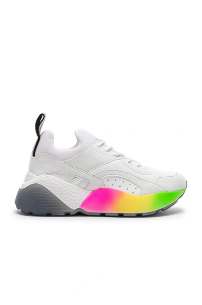 Shop Stella Mccartney Eclypse Rainbow Sneakers In White & Multicolor
