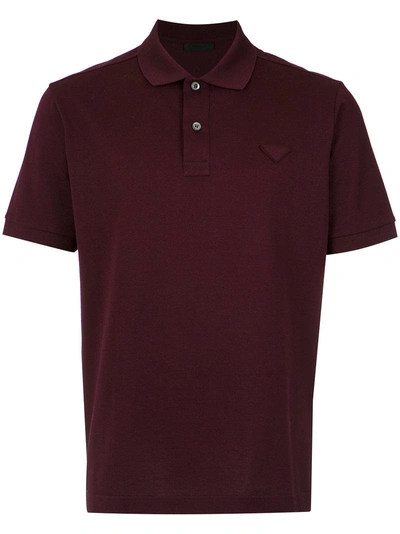 Shop Prada Short-sleeve Polo Shirt - Red