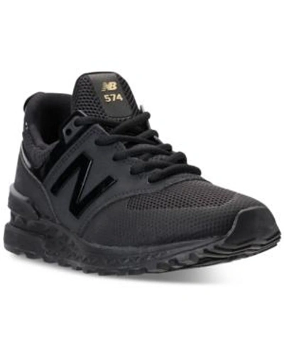 Shop New Balance Women's 574 Sport Casual Sneakers From Finish Line In Black/gold