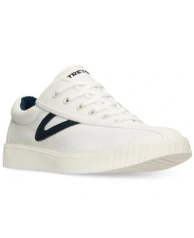 Shop Tretorn Men's Nylite Plus Casual Sneakers From Finish Line In White/white/night