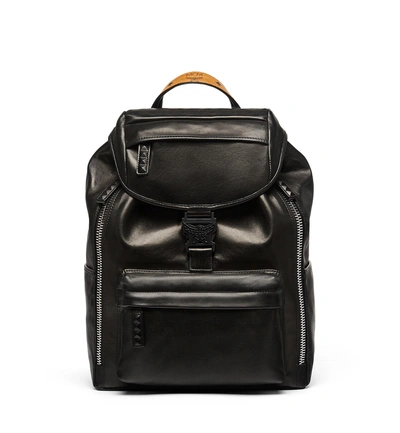 Mcm Killian Men s Medium Leather Logo Backpack Black In Bk ModeSens