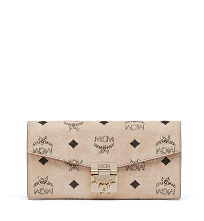 Shop Mcm Patricia Two Fold Wallet With Chain In Visetos In Ig
