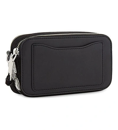 Shop Marc Jacobs Snapshot Nubuck And Leather Cross-body Bag In Black
