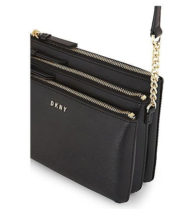 Shop Dkny Bryant Park Leather Cross-body Bag In Black