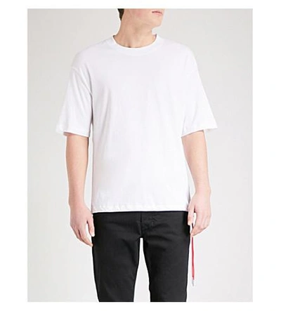 Shop Diesel T-plaza Cotton-jersey T-shirt In Bright White