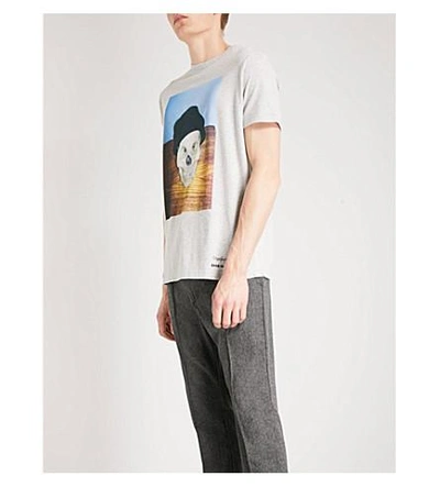 Shop Diesel T-joesk Cotton-jersey T-shirt In Light Grey Melange
