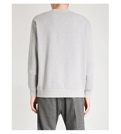 Shop Diesel S-ellis-cl Cotton-jersey Sweatshirt In Light Grey Melange