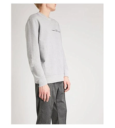 Shop Diesel S-ellis-cl Cotton-jersey Sweatshirt In Light Grey Melange