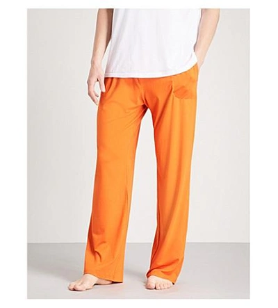 Shop Derek Rose Basel Stretch-jersey Pyjama Bottoms In Orange