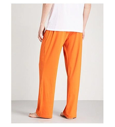 Shop Derek Rose Basel Stretch-jersey Pyjama Bottoms In Orange