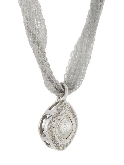 Shop Christian Koban Slice Diamond Necklace In Grey