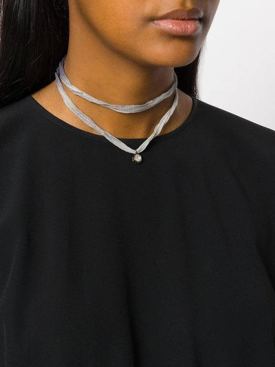 Shop Christian Koban Slice Diamond Necklace In Grey