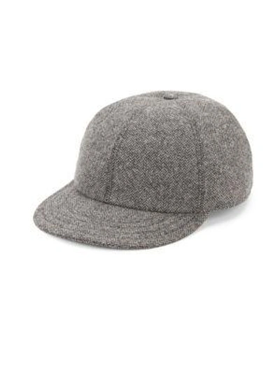 Shop Hickey Freeman Wool Herringbone Baseball Cap In Black