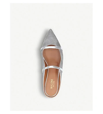 Shop Malone Souliers Maureen Suede Flats In Grey/d.cmb