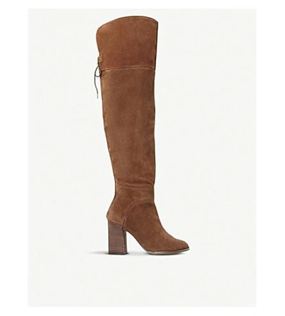 Shop Steve Madden Novela Suede Over-the-knee Boots In Tan-suede