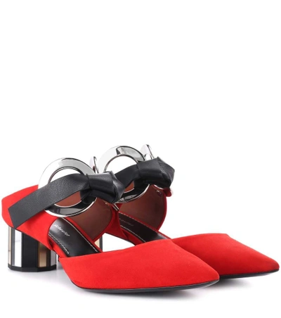 Shop Proenza Schouler Suede And Leather Mules In Red