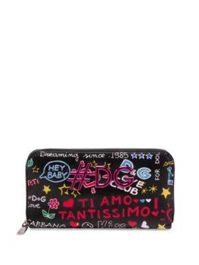 Shop Dolce & Gabbana Graphic Zip-around Leather Wallet In Mura Print