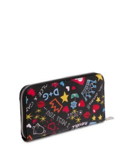 Shop Dolce & Gabbana Graphic Zip-around Leather Wallet In Mura Print