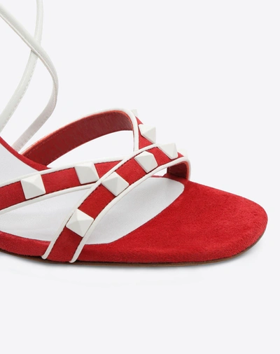 Shop Valentino Free Rockstud 85mm Sandal In Red