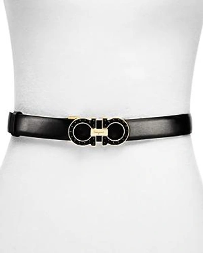 Shop Ferragamo Women's Ceylon Leather Belt In Nero Black/gold