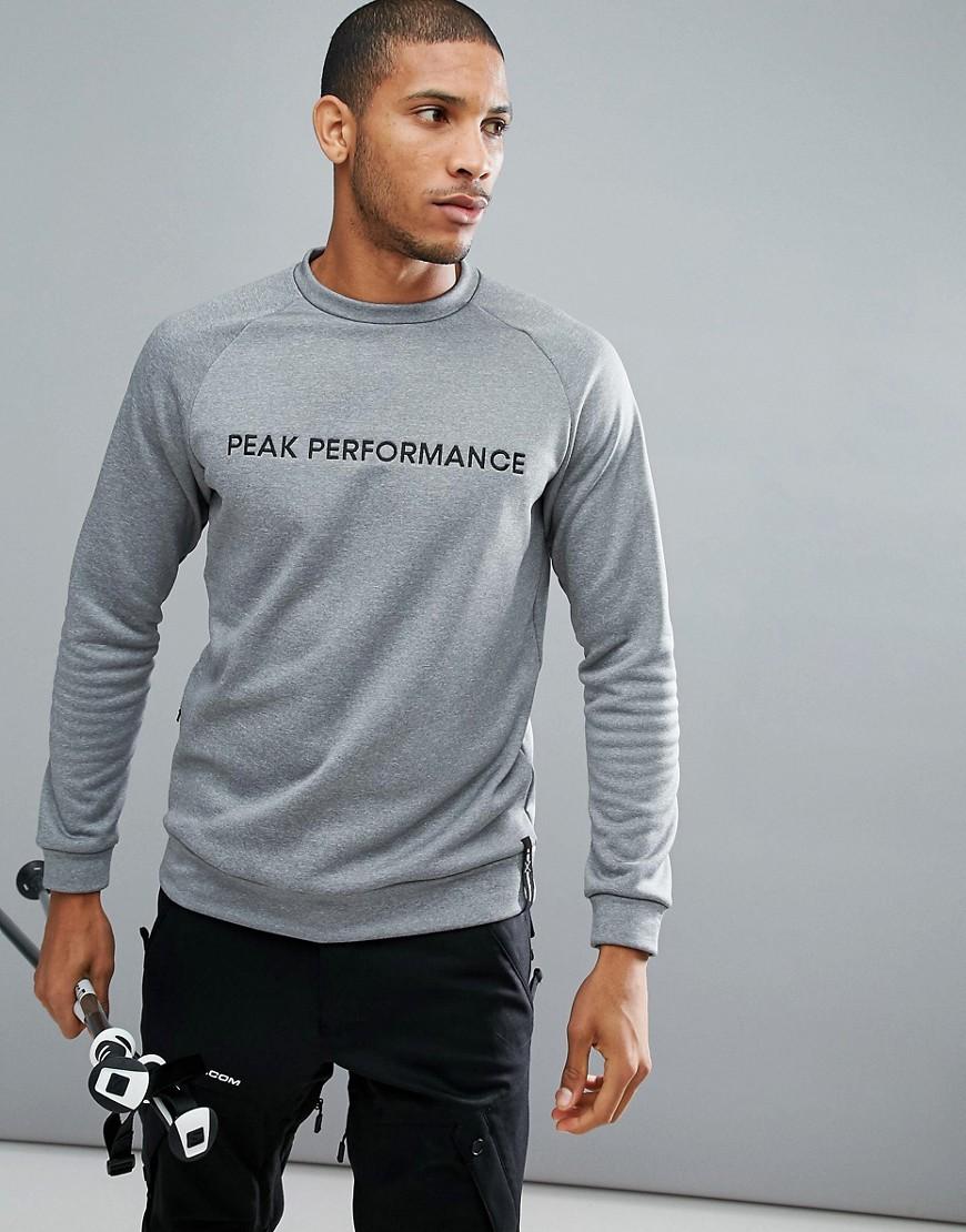 Peak Performance Goldeck Crew Neck Logo Sweat In Gray - Gray | ModeSens