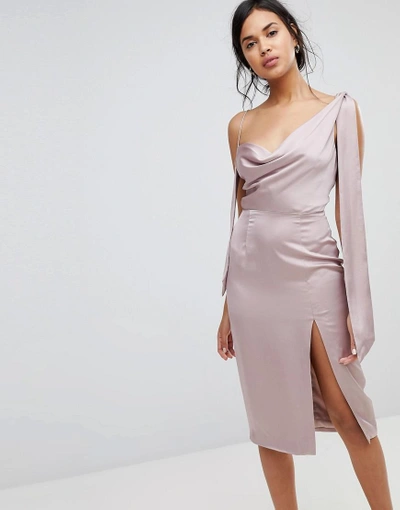 Shop Finders Keepers Finders Aspects Satin Feel Midi Dress - Silver