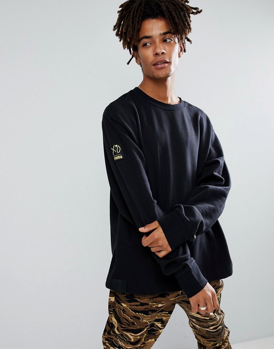 Puma X Xo Oversized Crew Neck Sweatshirt In Black 57534701 - Black | ModeSens