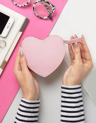 Shop Lulu Guinness Heart Coin Purse - Pink