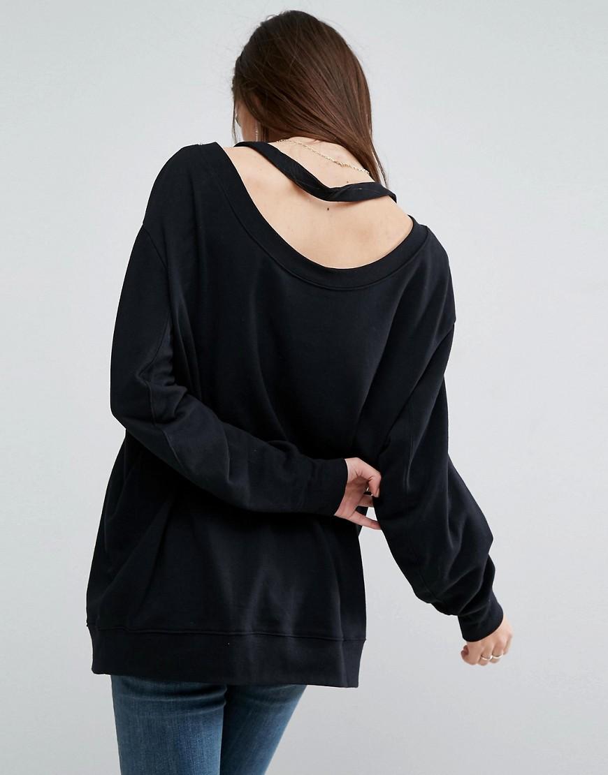 Cheap Monday Blitz Neck Strap Sweater - Black | ModeSens