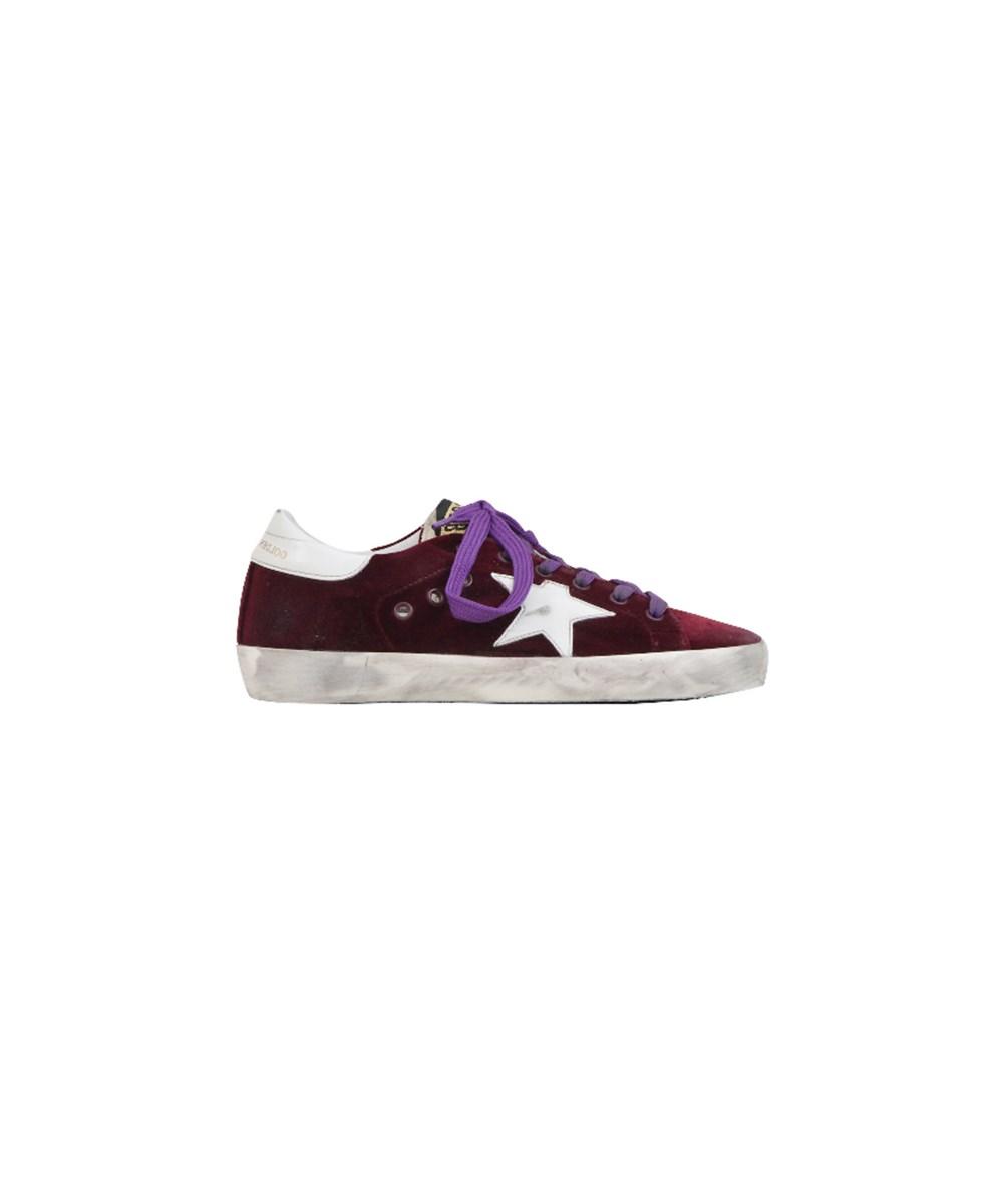 golden goose burgundy sneakers