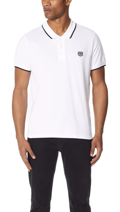 Shop Kenzo Tiger Crest Polo Shirt In Ink