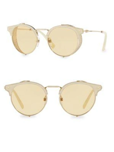 Shop Valentino 51mm Havana Round Sunglasses In Natural