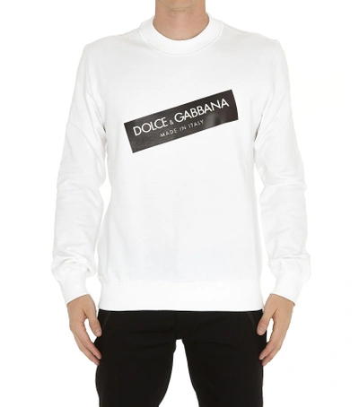 Shop Dolce & Gabbana Cotton Sweatshirt In Optic White