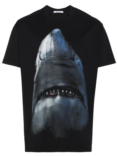 Shop Givenchy Oversized Shark Print T-shirt In 001 Black