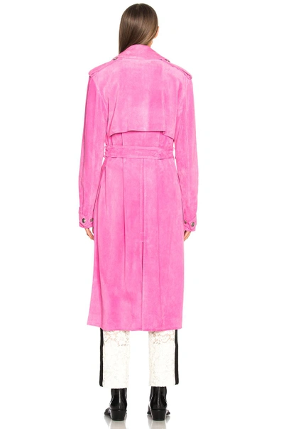 Shop Calvin Klein 205w39nyc Soft Suede Trench Coat In Pink