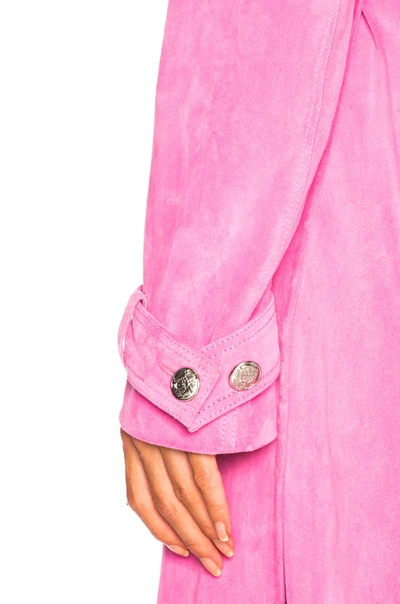 Shop Calvin Klein 205w39nyc Soft Suede Trench Coat In Pink