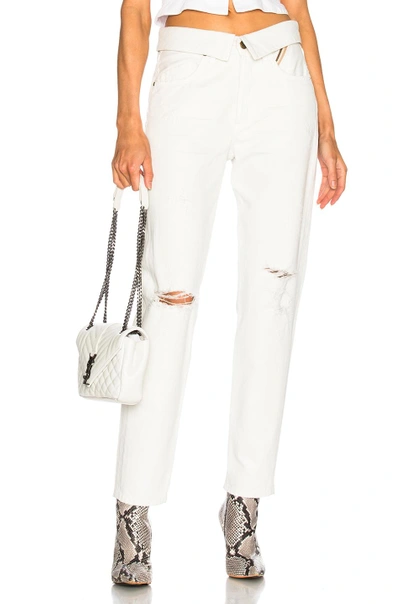 Shop Jean Atelier High Rise Flip In White Sand