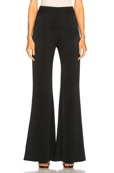 Shop Galvan Signature High Waisted Satin Trouser Pant In Black